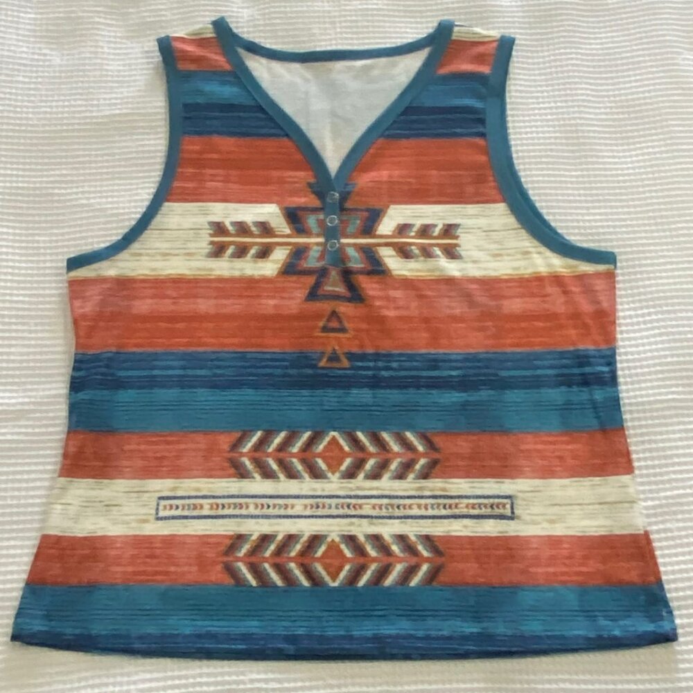 Southwestern Print Sleeveless Tank Top – XL